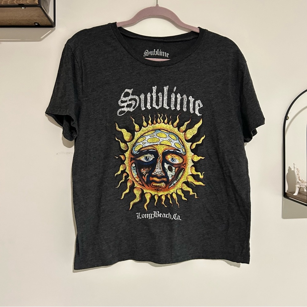 Sublime Dark Gray Graphic Boxy‎ Fit Band Tee Size XL